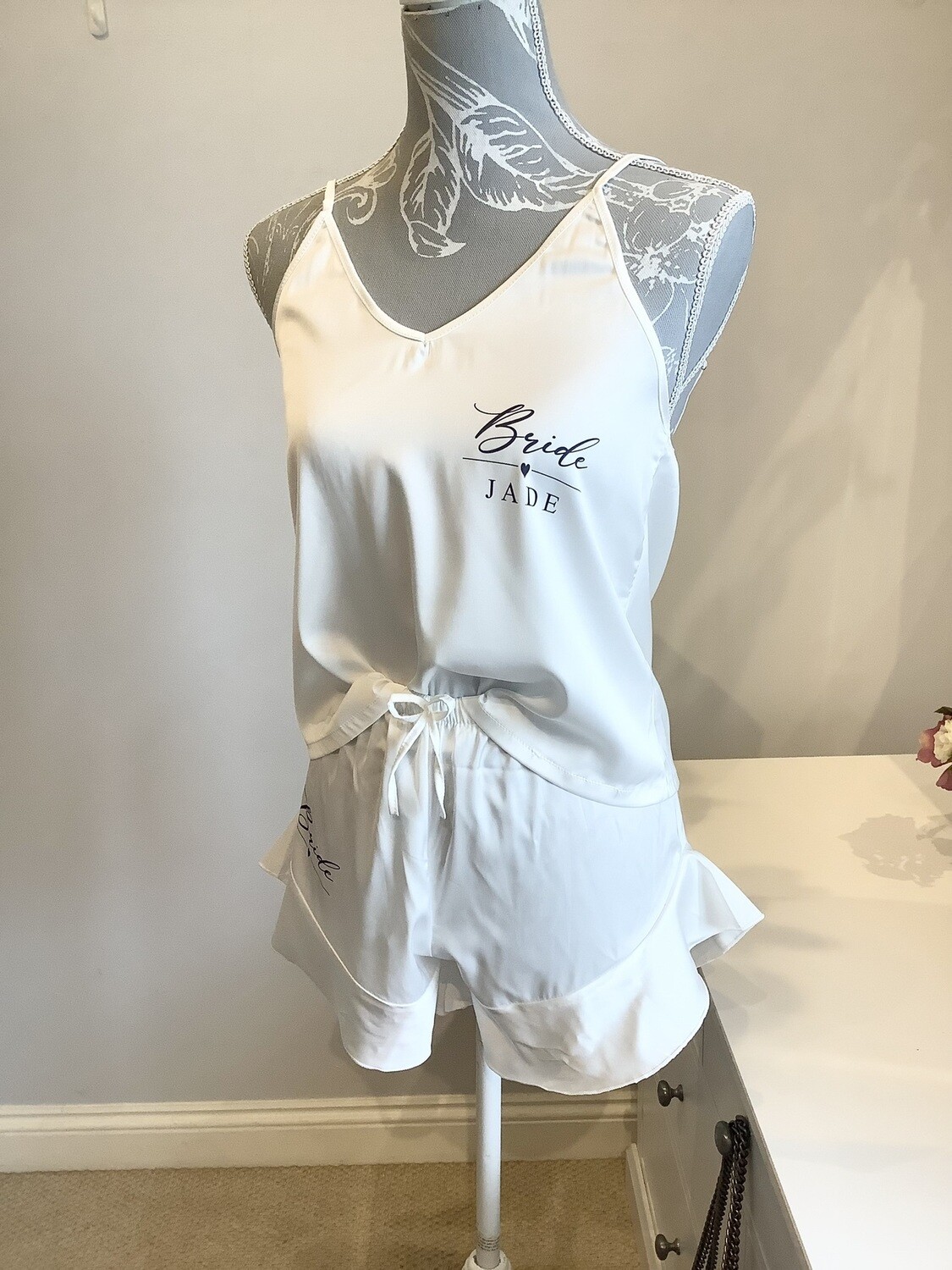 Personalised satin cami pjs Emily