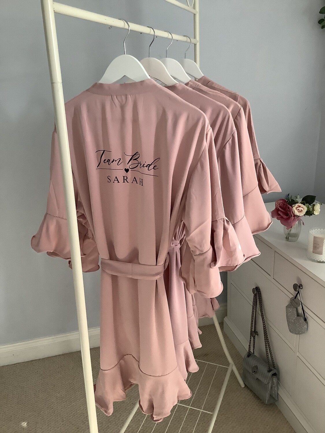 Personalised bridesmaid Ruffle Robes GEORGIA