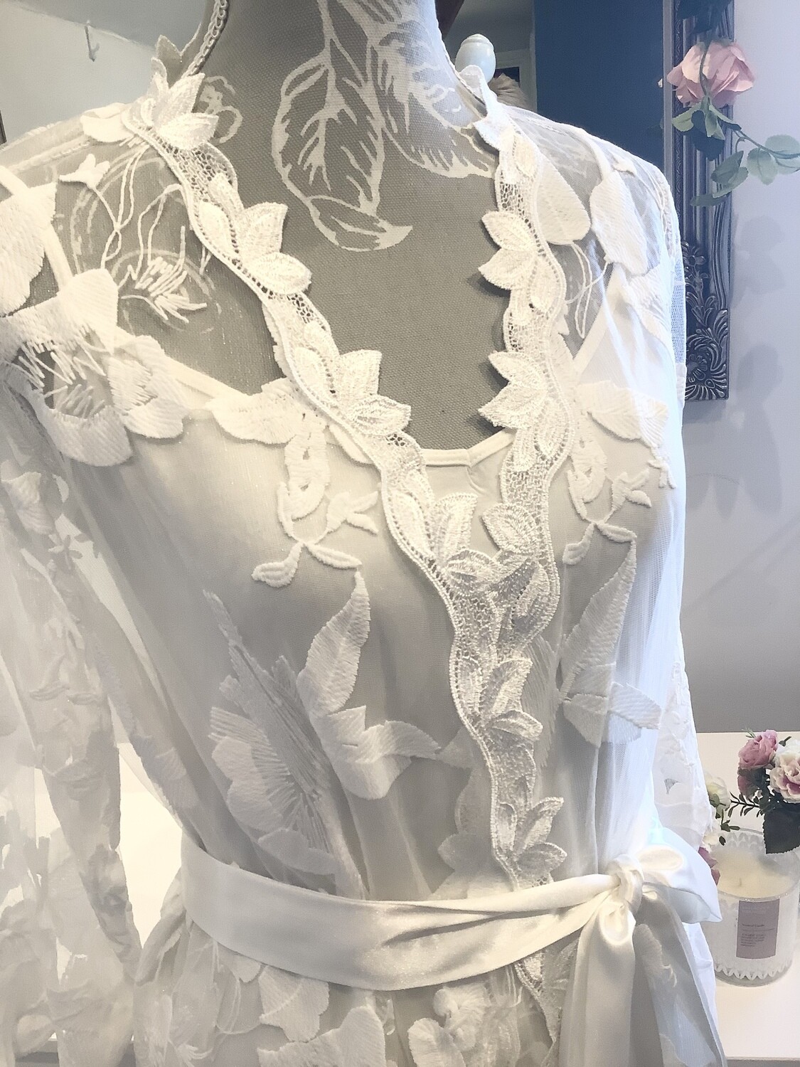 SASHA full lace white bride robe