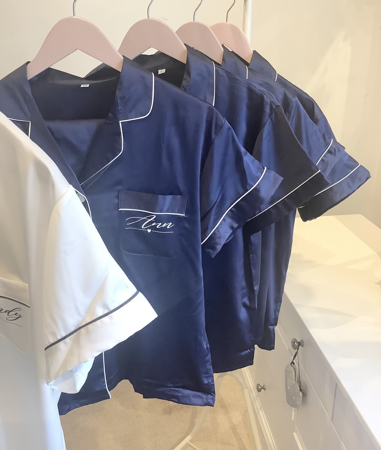 Personalised  satin short pyjamas EMILY