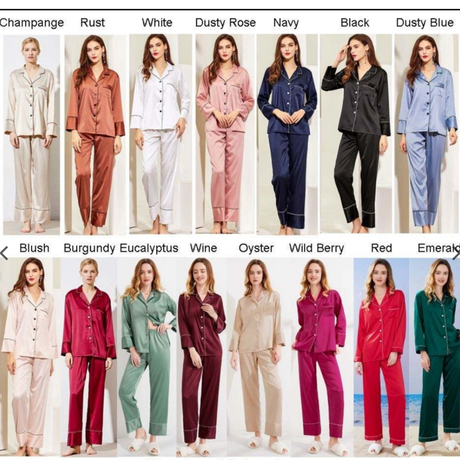 Personalised matte satin long trouser/ sleeved pjs