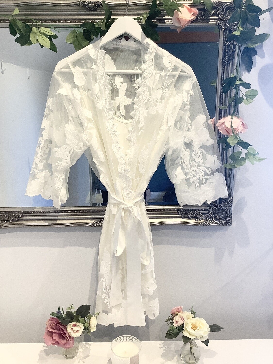 SASHA full lace white bride robe