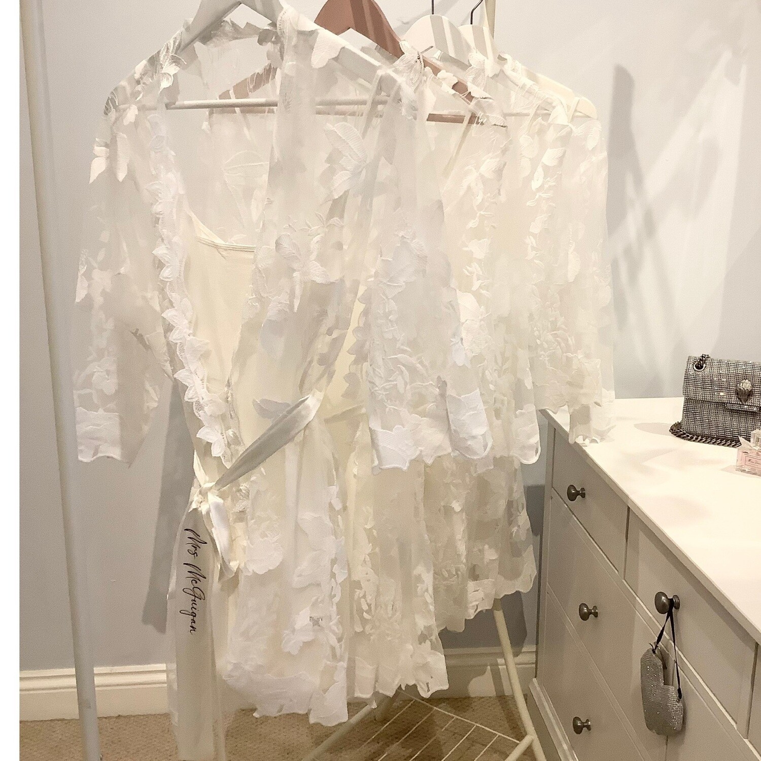 SASHA full lace white bride robe