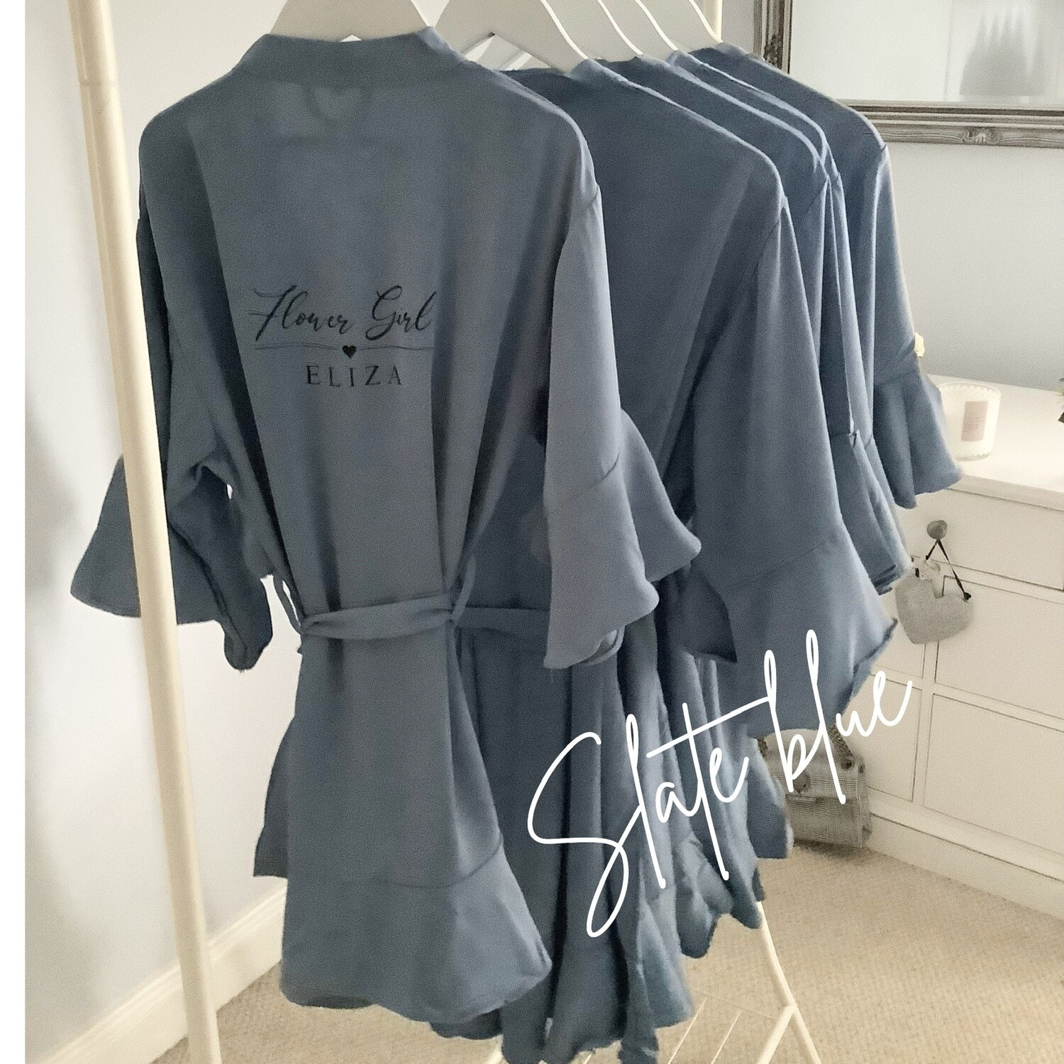 Personalised bridesmaid Ruffle Robes GEORGIA