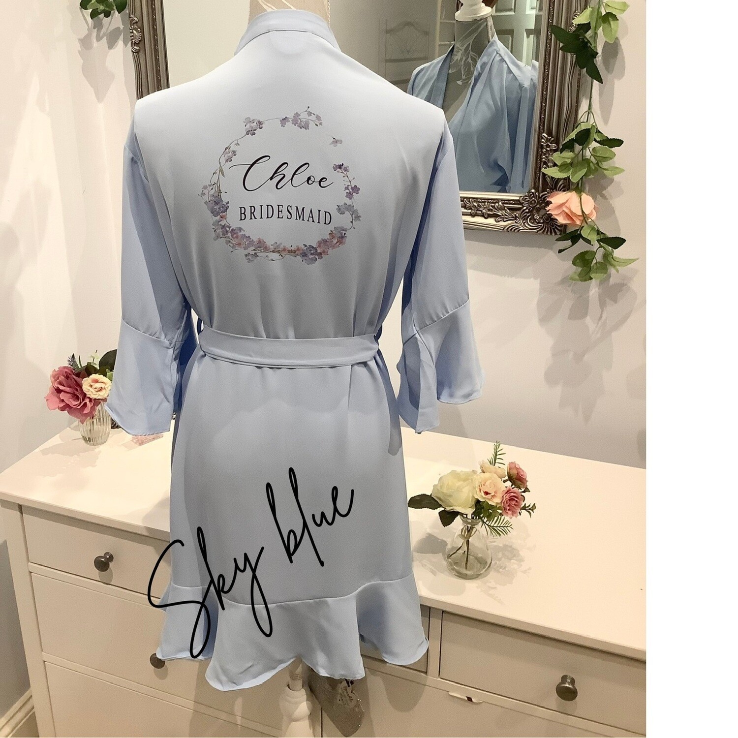 Personalised Bridesmaid  Ruffle Robes SOPHIA