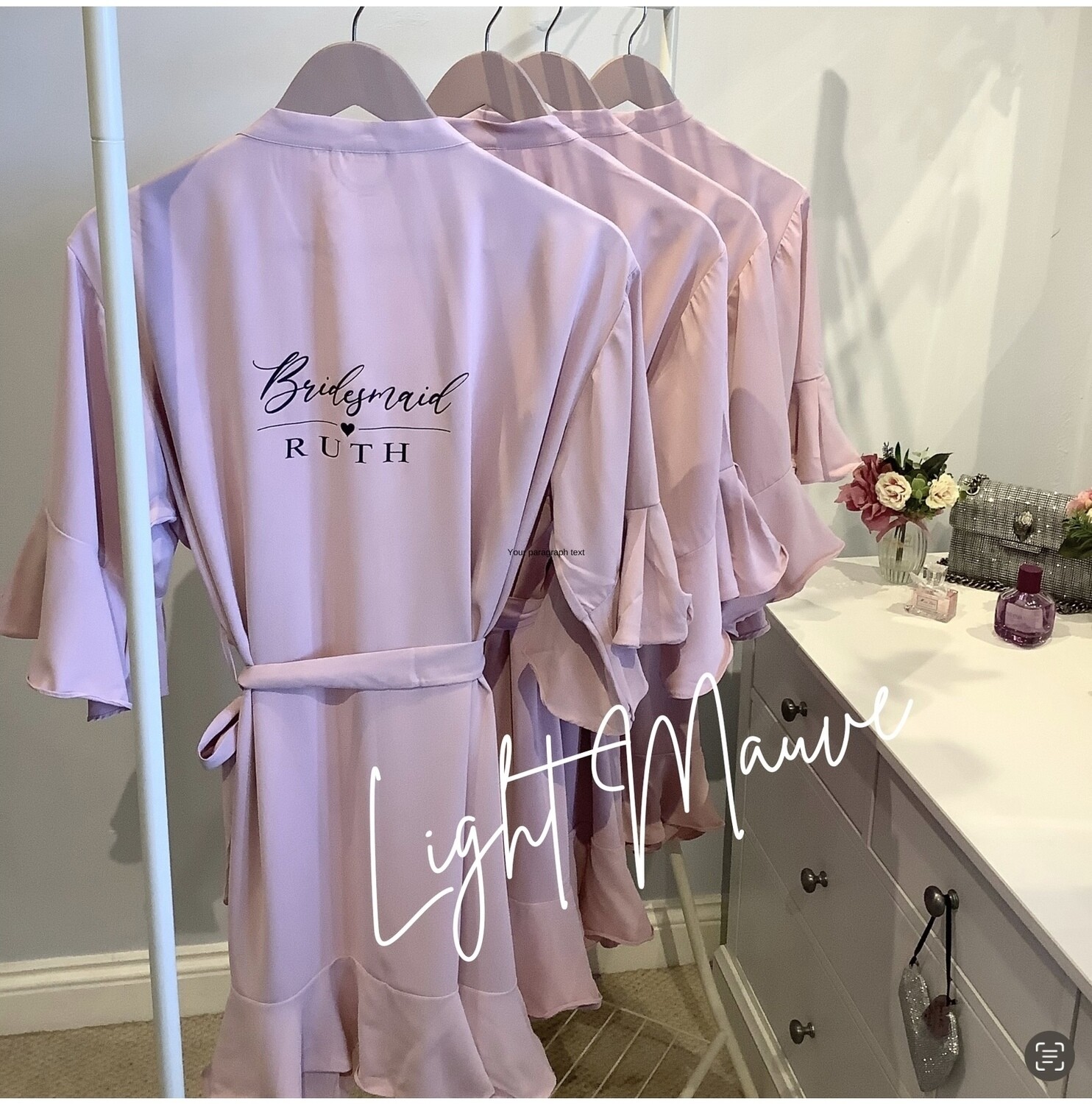 Personalised bridesmaid Ruffle Robes GEORGIA