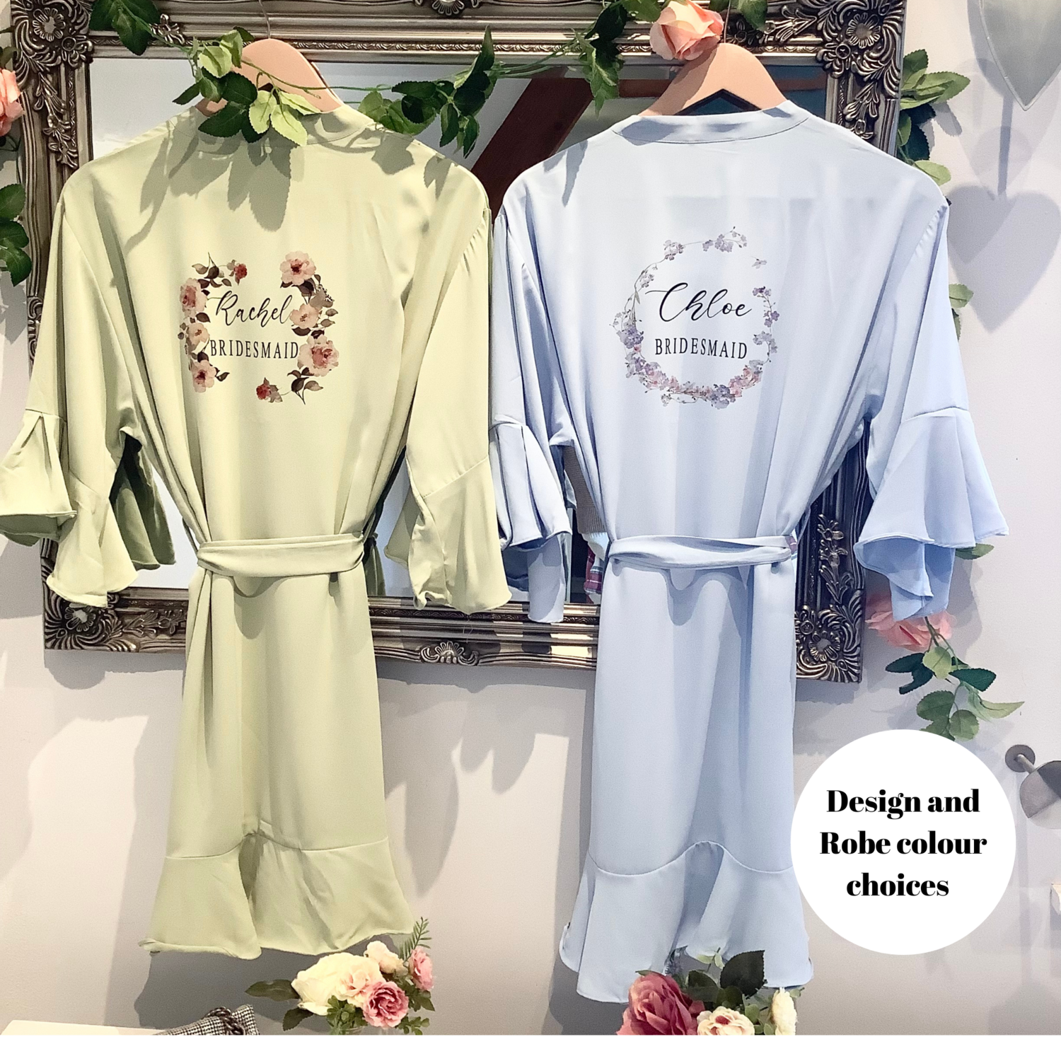 Personalised Bridesmaid  Ruffle Robes SOPHIA