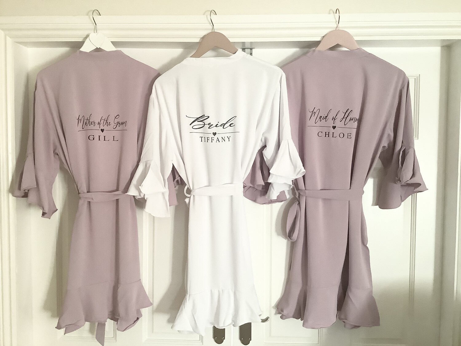 Personalised bridesmaid Ruffle Robes GEORGIA