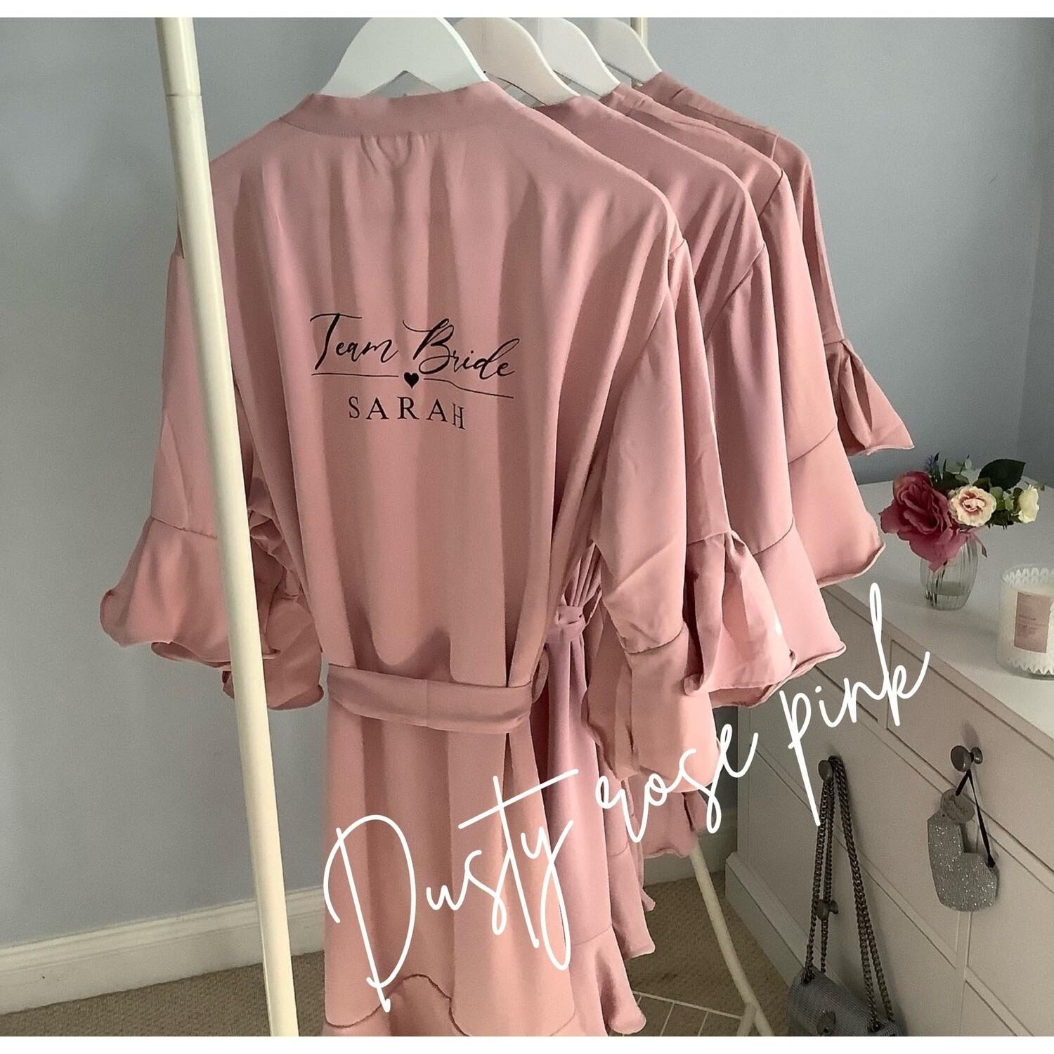 Personalised bridesmaid Ruffle Robes GEORGIA