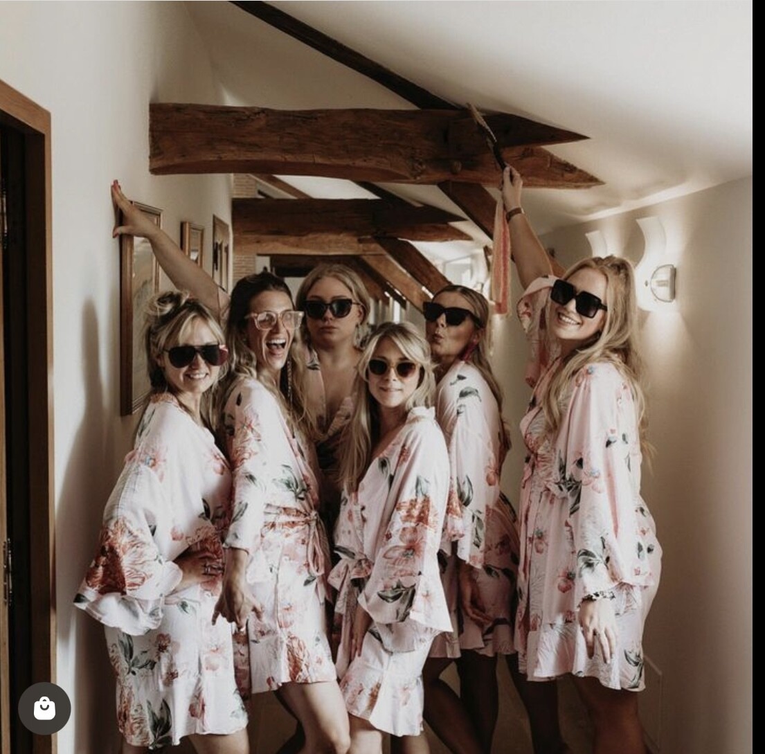 Floral cotton bridal robes EVA
