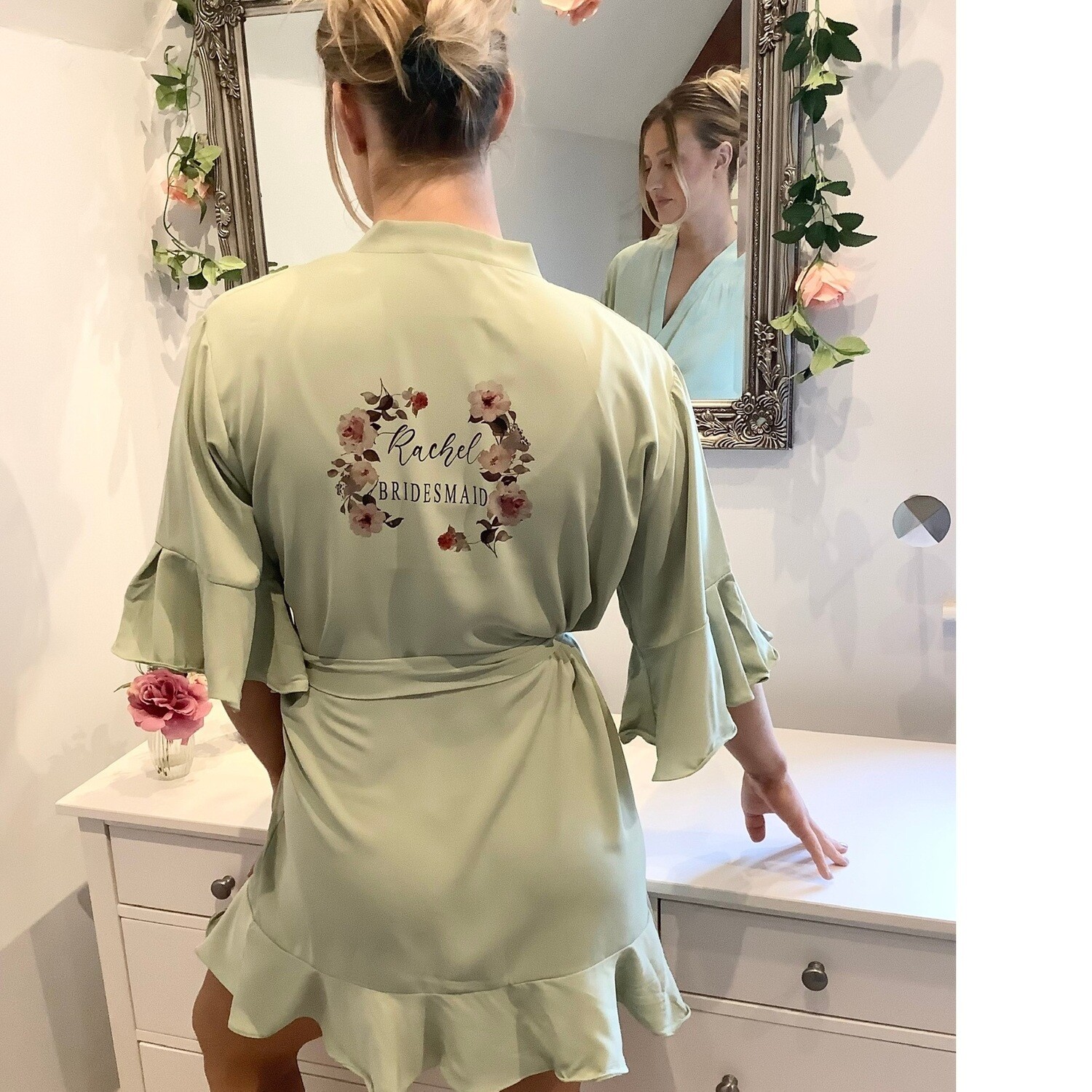 Personalised Bridesmaid  Ruffle Robes SOPHIA