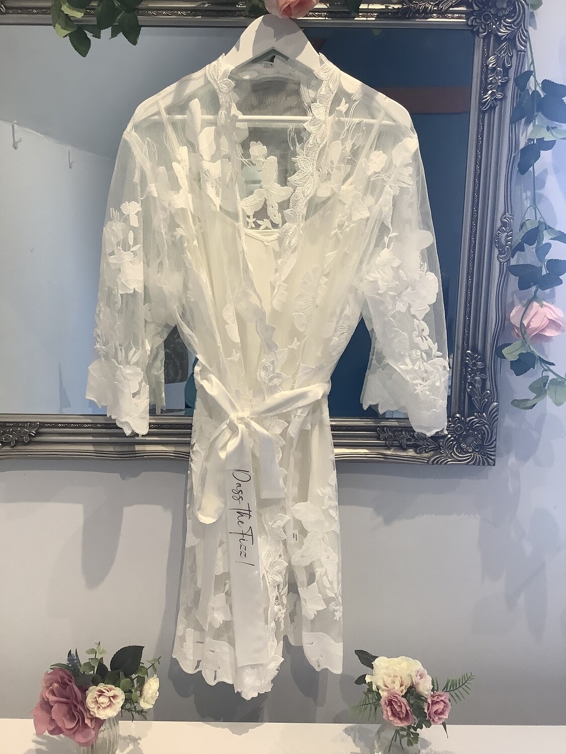 SASHA full lace white bride robe