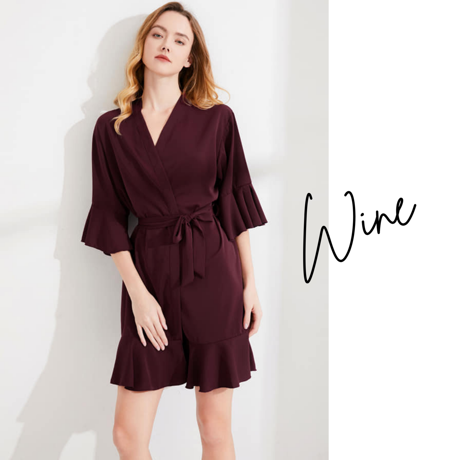 Personalised bridesmaid Ruffle Robes GEORGIA