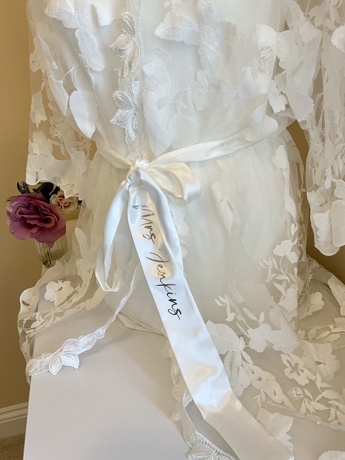 Full lace Embroidered Bridal robe SASHA