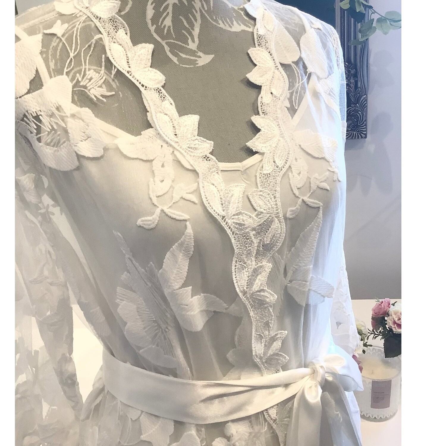 Full lace Embroidered Bridal robe SASHA