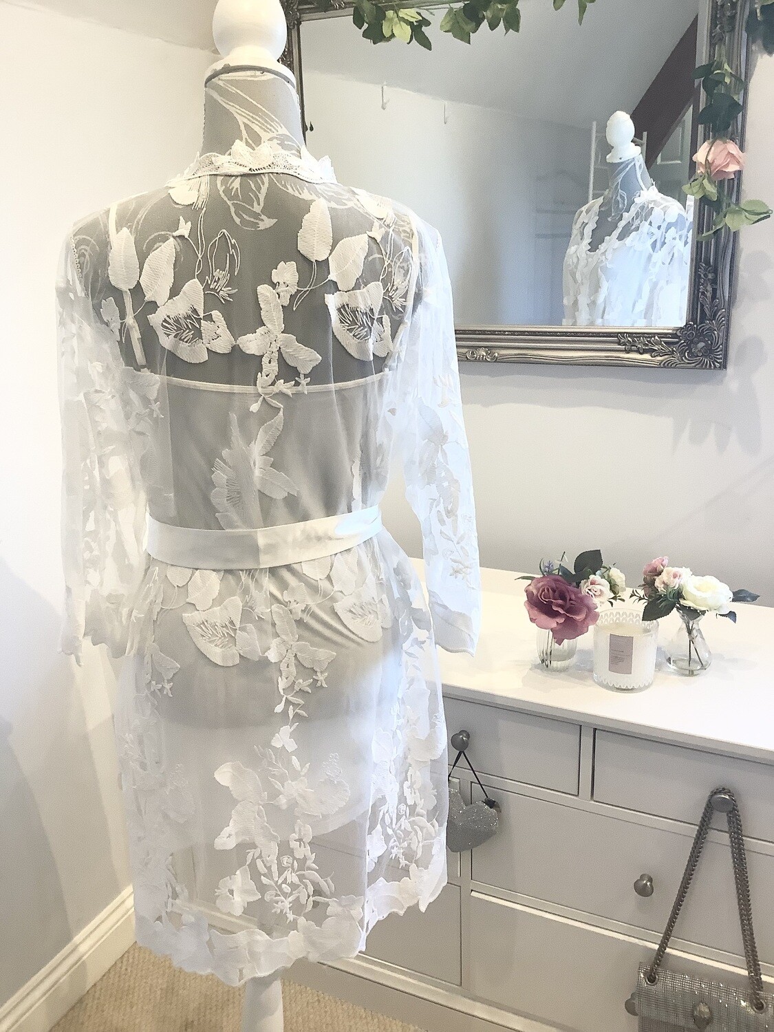 Full lace Embroidered Bridal robe SASHA