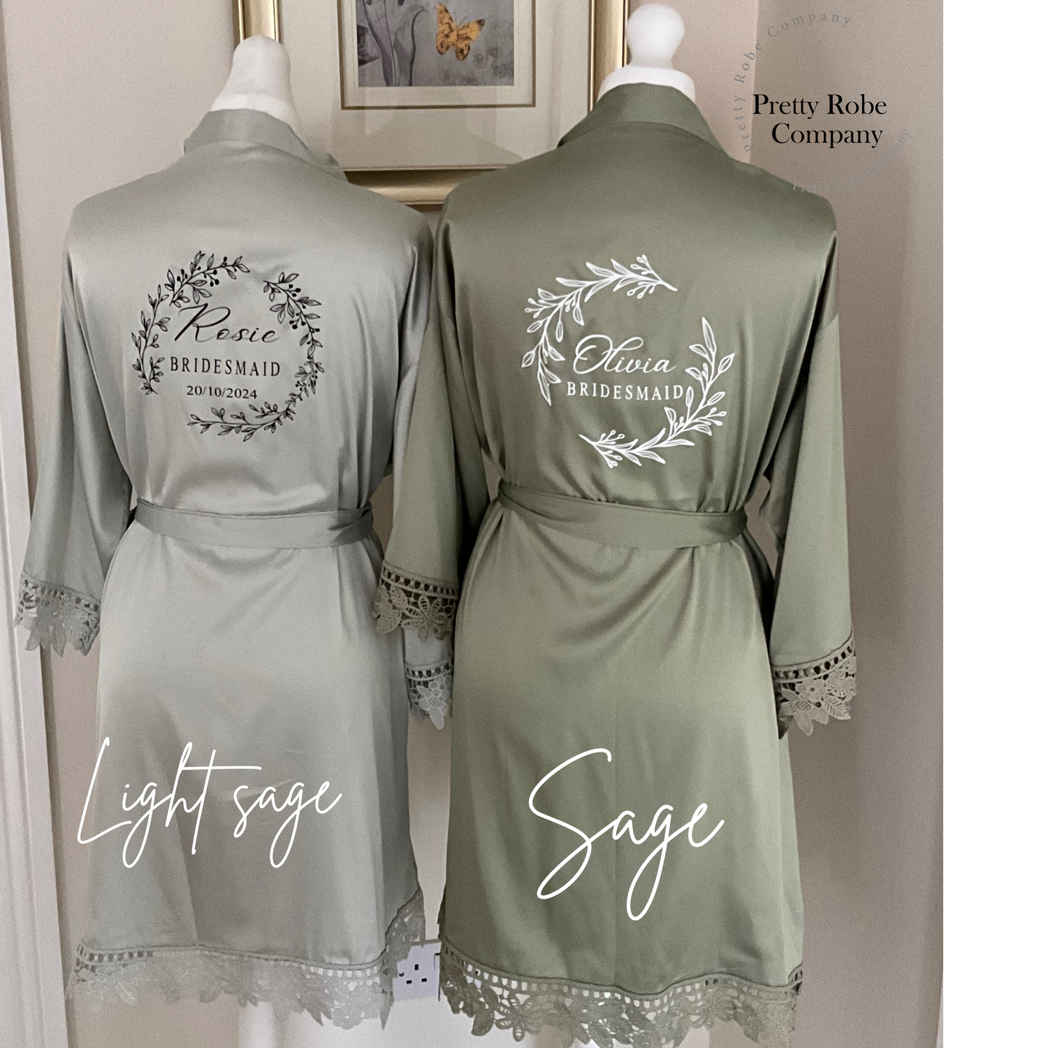 Bridesmaid satin lace robe OLIVIA