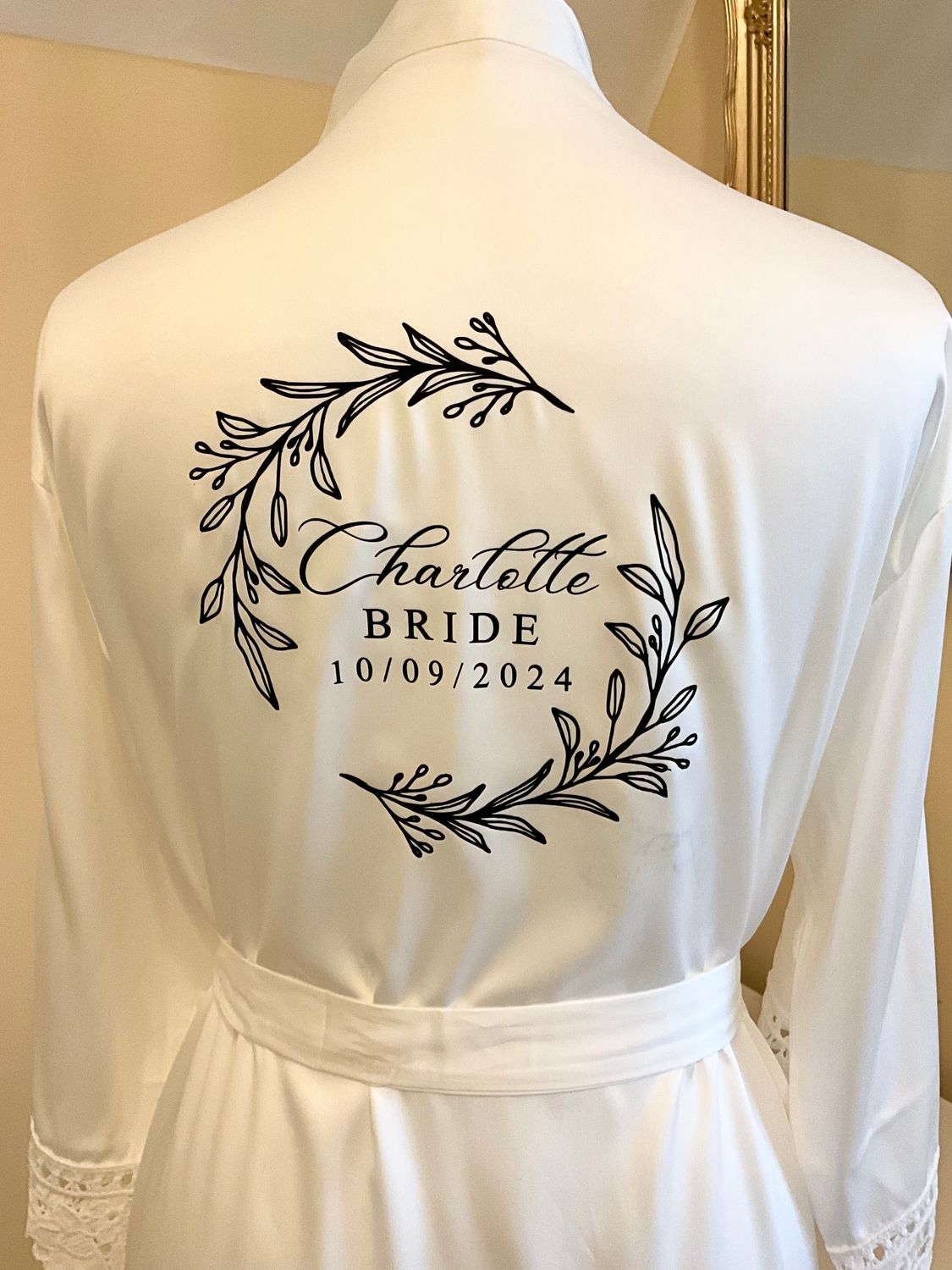 Bridesmaid satin lace robe OLIVIA