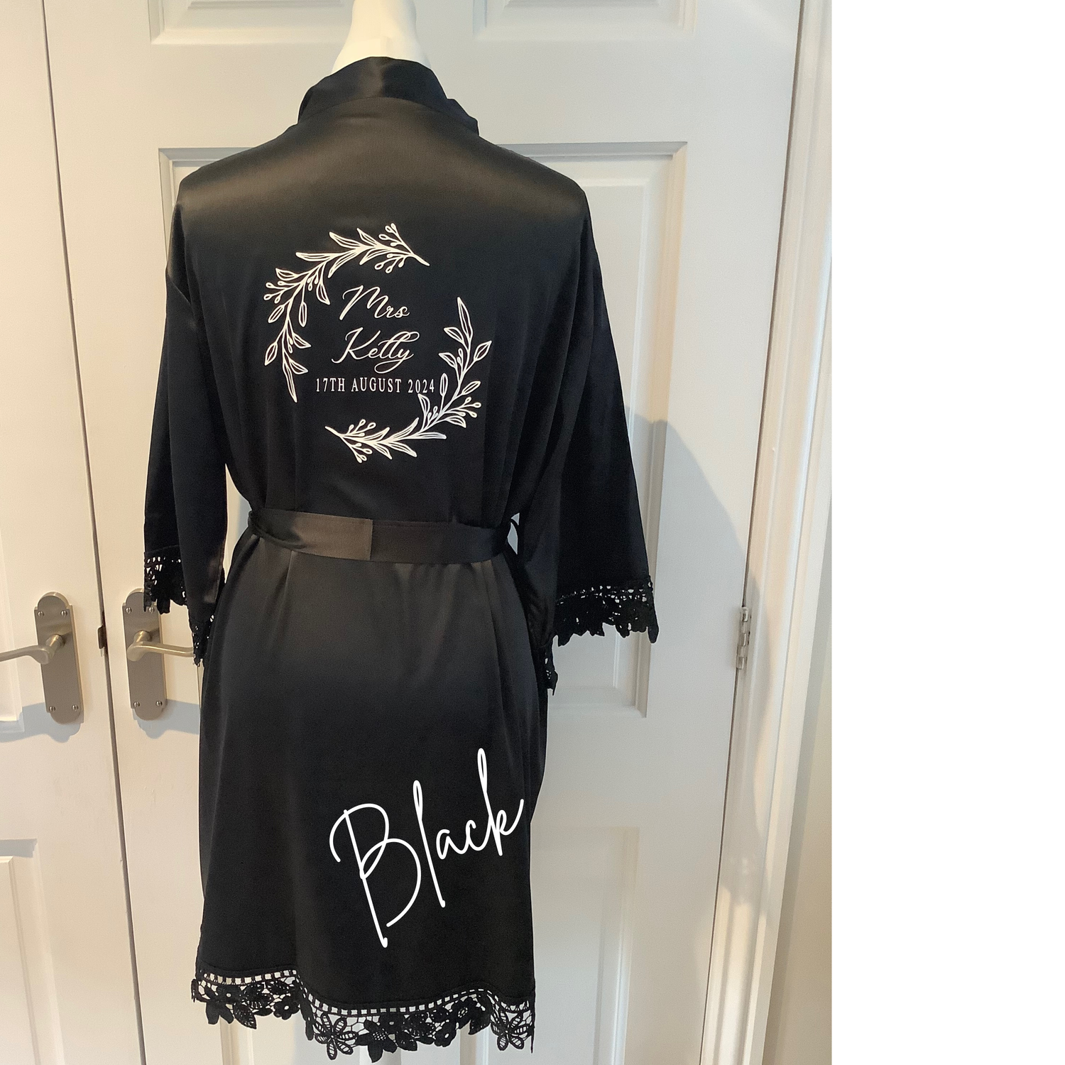 Bridesmaid satin lace robe OLIVIA