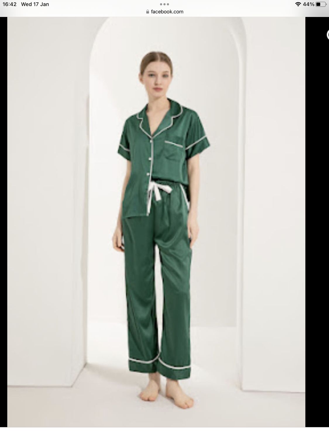 Personalised short sleeve long trouser satin pyjamas JADE