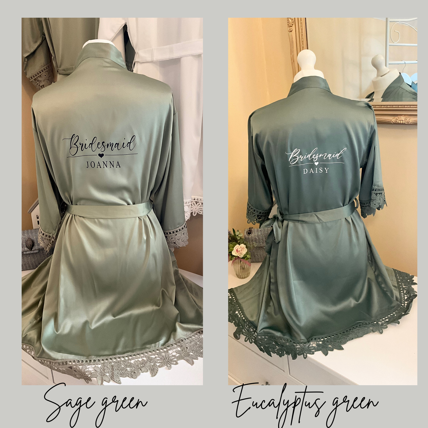 CLARA personalised bridesmaid satin robes