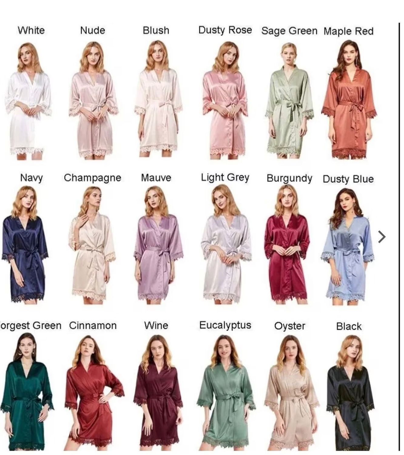 CLARA personalised bridesmaid satin robes