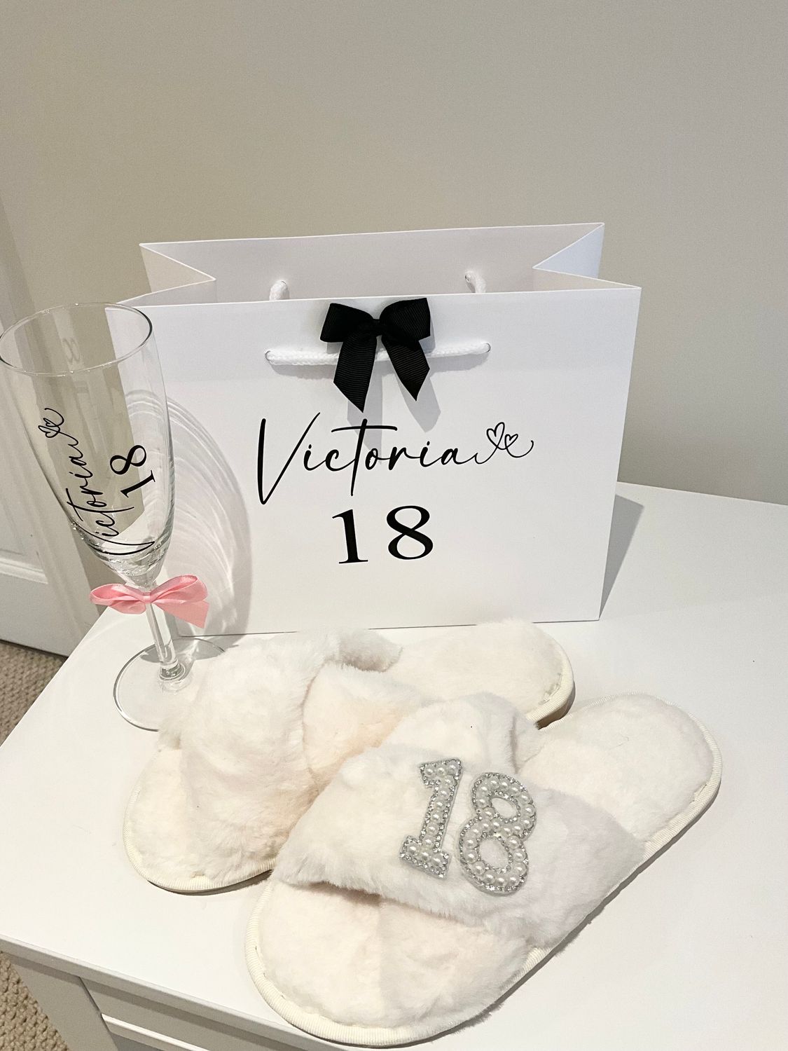 Personalised ladies cotton birthday pyjama gift set
