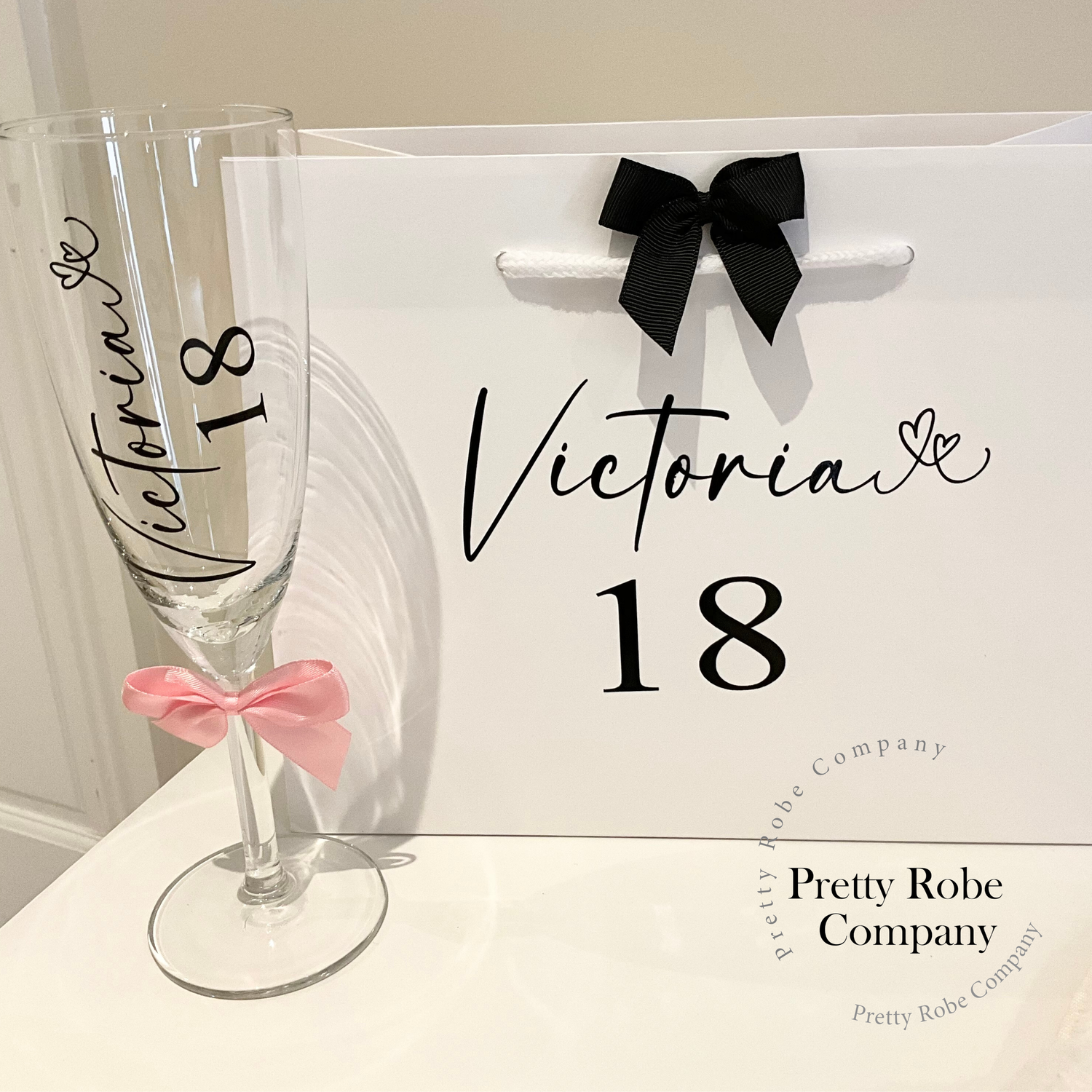 Personalised ladies cotton birthday pyjama gift set