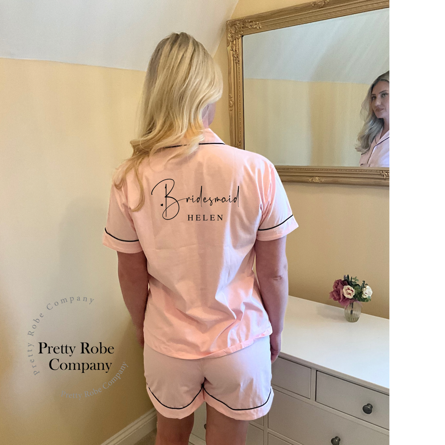 Personalised Bridesmaid cotton pj sets