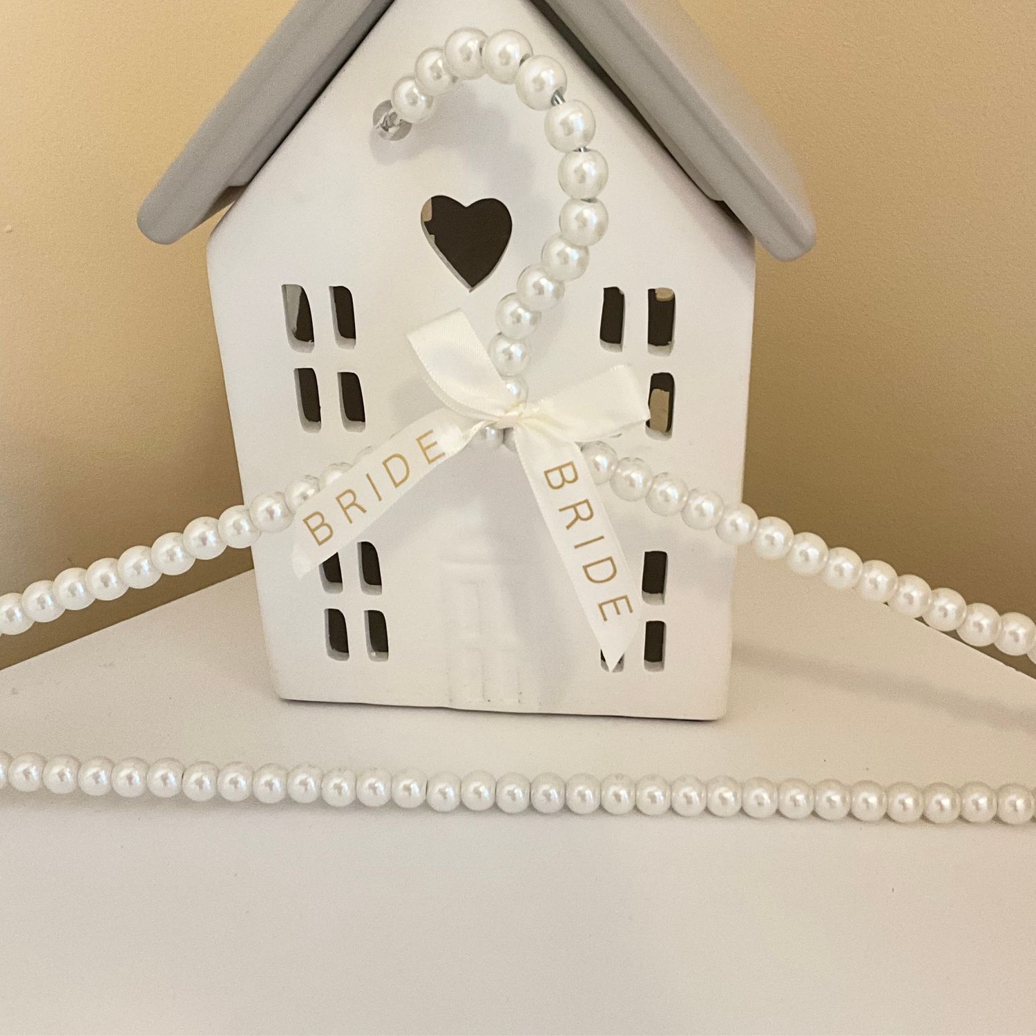 Personalised wedding pearl hangers