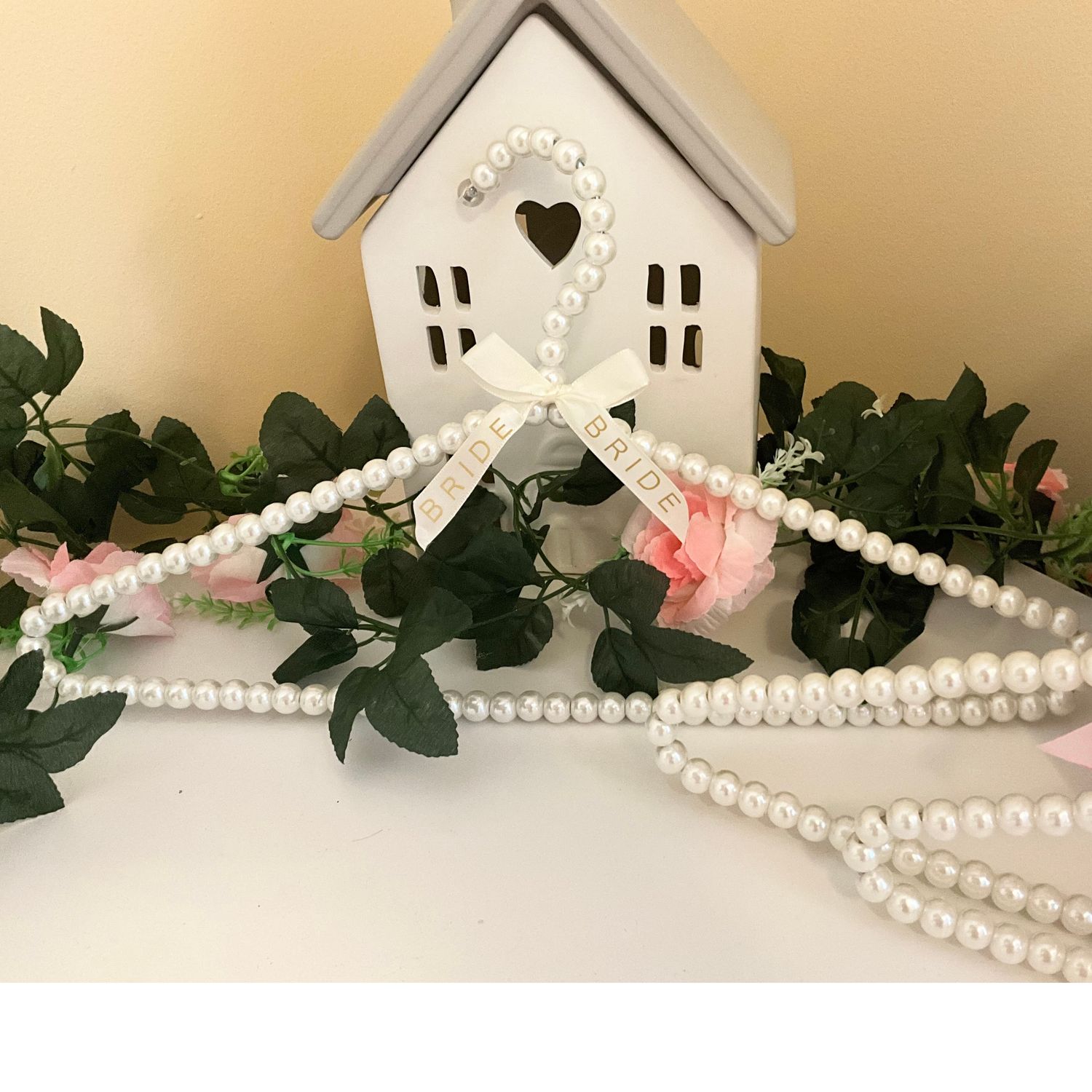 Personalised wedding pearl hangers