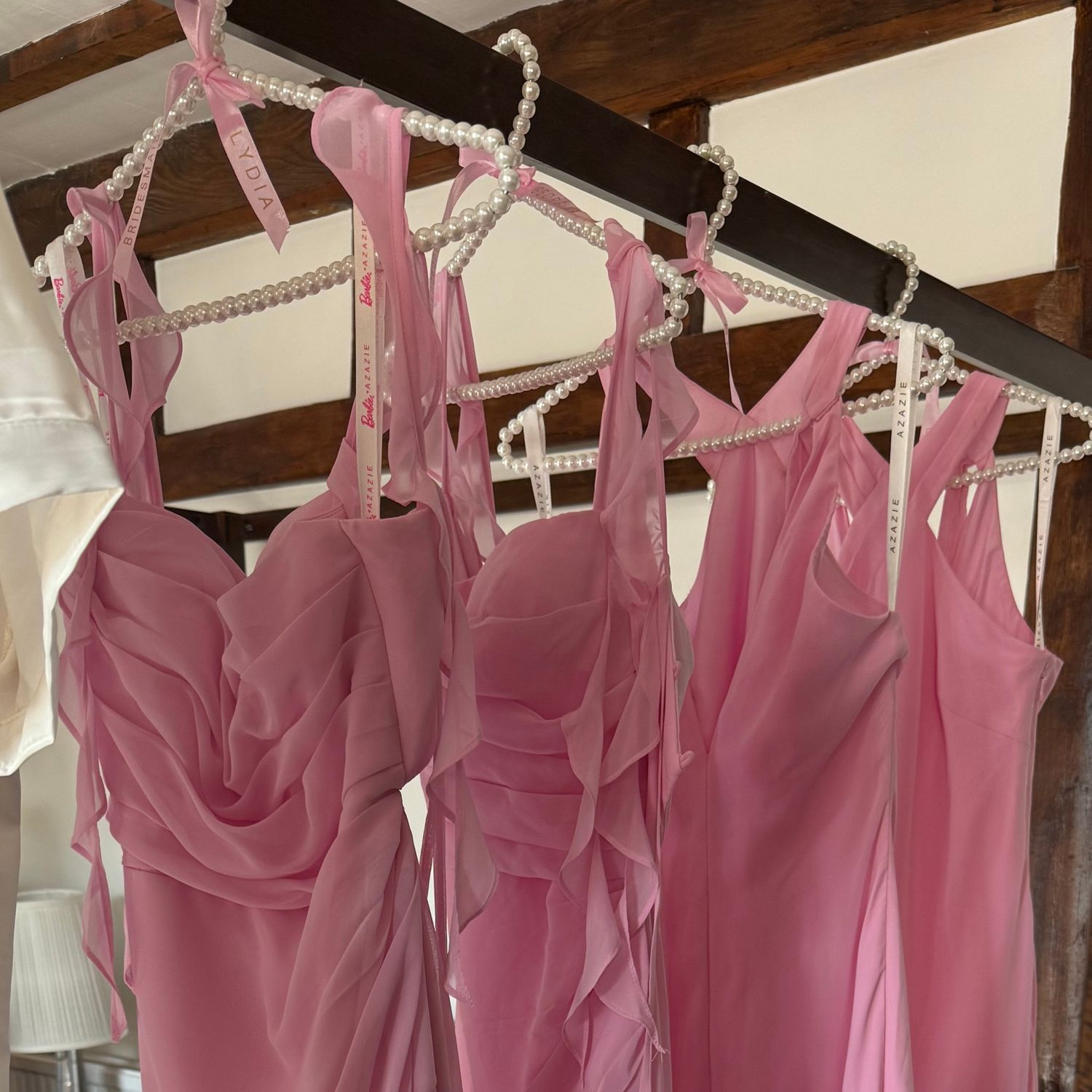 Personalised wedding pearl hangers