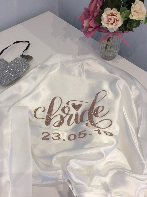 Personalised high shine plain  Satin dressing gown