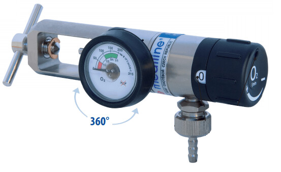 UK 870-Pin Index Oxygen Regulator - Flow Rates:: USA 1/32-1 LPM