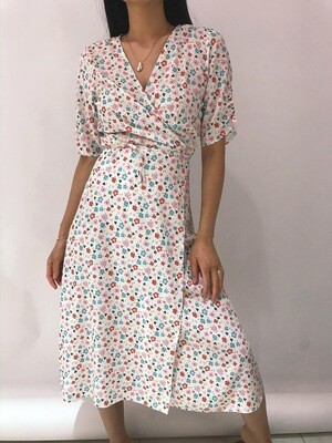 CILLA WRAP DRESS WHITE - Eight Paris CILLA WRAP DRESS WHITE - Eight Paris