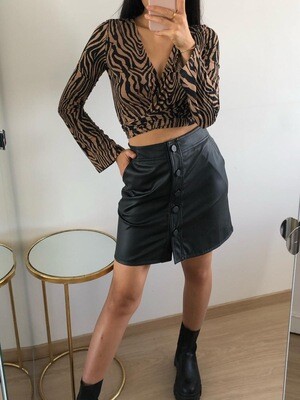 Leather Look Skirt Black - Eight Paris Leather Look Skirt Black - Eight Paris