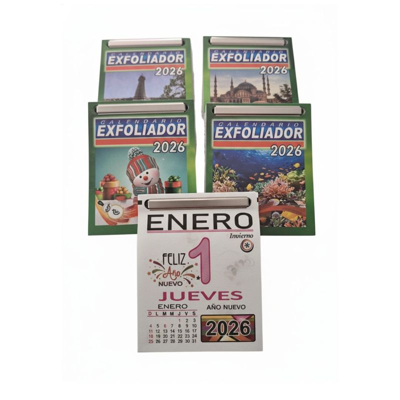 Calendario Exfoliador 2026 - Paquete 50 PIEZAS - precio mayoreo