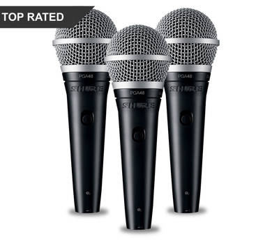Shure PGA48 3-Pack Mics + 3 Free Cables and Clips