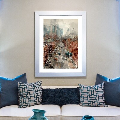 Watercolor Printable Titled Downtown DYI Downloadable
