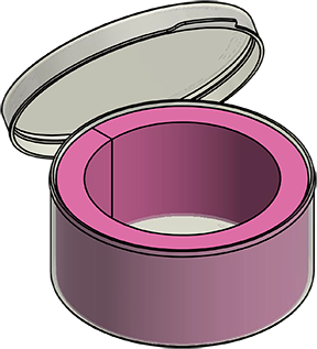 MC-605503JLF : Wafer Jar Assembly for 5" Wafers 3" Deep (Closed-Cell Polyethylene Liner)