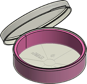 MC-605602JLF : Wafer Jar Assembly for 6" Wafers 1.5" Deep (Closed-Cell Polyethylene Liner)