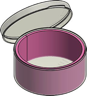 MC-605603JLL : Wafer Jar Assembly for 6" Wafers 3.0" Deep (Open-Cell Polyurethane Liner)