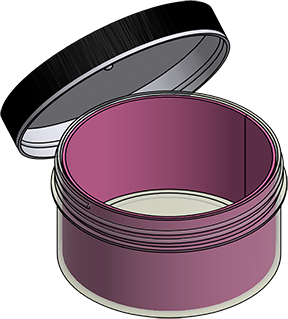MC-416JLL : Wafer Jar Assembly for 4" Wafers 2.25" Deep (Closed-Cell Polyethylene Liner)