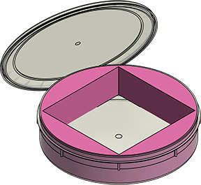 MC-210JLL : Wafer Jar Assembly for 210mm x 210mm Square Wafers 2.6" Deep (Open-Cell Polyurethane Liner)