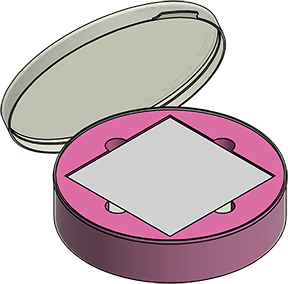 MC-806SW : Complete Wafer Jar Assembly for 150mm x 150mm Square Wafers 2.0" Deep (Open-Cell Polyurethane Liner)