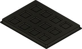 MC-76313 : Conductive Tray Insert for 14x14 PQFP