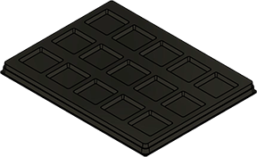 MC-76335 : Conductive Tray Insert for 44 Lead PLCC