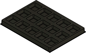 MC-76338 : Conductive Tray Insert for 28 Lead PLCC