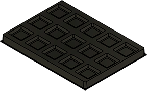 MC-76340 : Conductive Tray Insert for 44 Lead MQFP