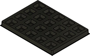 MC-76331 : Conductive Tray Insert for 20 Lead PLCC